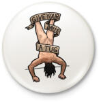 printfashion Tug balls - Kitűző, hűtőmágnes - Fehér (3083306)