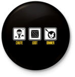 printfashion PUBG - chute - loot - dinner - Kitűző, hűtőmágnes - Fekete (3094273)