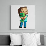 printfashion Minecraft Love - Vászonkép - Fehér (6631737)
