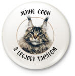 printfashion Maine Coon - Legjobb barát - Kitűző, hűtőmágnes - Fehér (7169917)