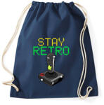 printfashion Stay retro joystick - Sportzsák, Tornazsák - Sötétkék (11444597)