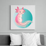 printfashion Pink axolotl - Vászonkép - Fehér (6634688)