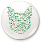 printfashion Karácsonyi izzók - cica fej - Kitűző, hűtőmágnes - Fehér (5625837)