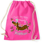 printfashion She's very happy Dachshund - Sportzsák, Tornazsák - Fukszia (13435434)