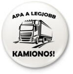printfashion Kamion - Kitűző, hűtőmágnes - Fehér (5033128)