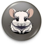 printfashion Csincsilla - Kitűző, hűtőmágnes - Sötétszürke (13666125)