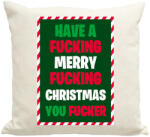 printfashion Have a Fcking Merry Fcking Christmas - Párnahuzat, Díszpárnahuzat - Lenvászon (2069406)