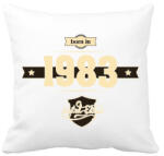 printfashion born-in-1983-cream-choco - Párnahuzat, Díszpárnahuzat - Fehér (630124)