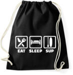 printfashion Eat Sleep SUP - Sportzsák, Tornazsák - Fekete (5140951)