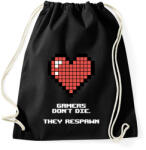 printfashion Gamers don't die - Sportzsák, Tornazsák - Fekete (2061256)