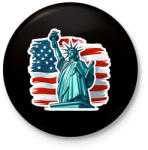 printfashion Usa liberty - Kitűző, hűtőmágnes - Fekete (16195128)
