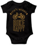 printfashion Don't worry - Bike happy - Baba Body - Fekete (7433440)