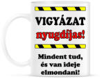 printfashion VIGYÁZAT nyugdíjas! - Bögre - Fehér (940185)