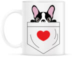 printfashion Boston Terrier zsebben - Bögre - Fehér (7098014)