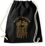 printfashion Don't worry - Bike happy - Sportzsák, Tornazsák - Fekete (7432690)