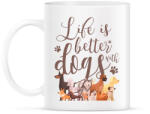 printfashion Az élet jobb kutyákkal - Bögre - Fehér (14505523)