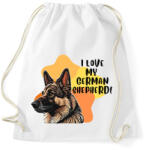 printfashion I love my german shepherd - Sportzsák, Tornazsák - Fehér (14386923)