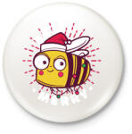 printfashion Karácsonyi méhecske - Kitűző, hűtőmágnes - Fehér (5571917)