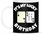printfashion 18 POKER SZÜLINAP - Bögre - Fekete (9779893)