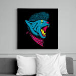 printfashion Punk macska - Vászonkép - Fekete (7803608)