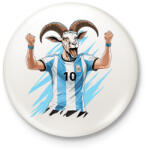 printfashion Messi a GOAT - Kitűző, hűtőmágnes - Fehér (14722438)