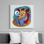 printfashion Kávézó bagoly - Vászonkép - Fehér (9614082)