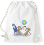 printfashion Majmok a holdon - Sportzsák, Tornazsák - Fehér (6160112)