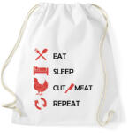 printfashion Cut meat - repeat - Sportzsák, Tornazsák - Fehér (9391135)