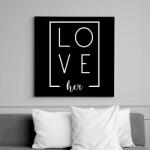 printfashion LOVE her páros 2 - Vászonkép - Fekete (6661343)