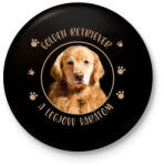 printfashion Golden retriever - Legjobb barátom - Kitűző, hűtőmágnes - Fekete (7174361)