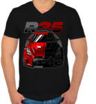 printfashion Nissan GT-R R35 - Férfi V-nyakú póló - Fekete (11419903)