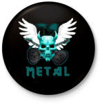 printfashion METAL2 - Kitűző, hűtőmágnes - Fekete (3098329)
