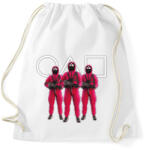 printfashion Squid game 3 soldiers with white symbols - Sportzsák, Tornazsák - Fehér (5610668)