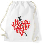 printfashion All u need is love - Sportzsák, Tornazsák - Fehér (2202420)