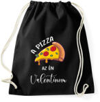 printfashion Pizza Valentin nap - Sportzsák, Tornazsák - Fekete (6016999)