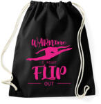 printfashion Warning - I might flip out - Sportzsák, Tornazsák - Fekete (7161607)