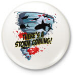 printfashion Shark tornádó - Kitűző, hűtőmágnes - Fehér (3078843)