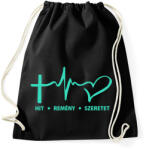 printfashion Hit, remény, szeretet - Sportzsák, Tornazsák - Fekete (1174018)