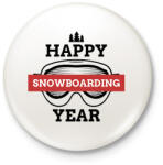 printfashion SNOWBOARD - Kitűző, hűtőmágnes - Fehér (9627076)