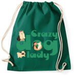 printfashion Őrült kutyás hölgy - Sportzsák, Tornazsák - Sötétzöld (14472086)
