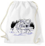 printfashion Halászó medve - Sportzsák, Tornazsák - Fehér (10137650)
