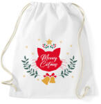 printfashion Meowy Catmas - Sportzsák, Tornazsák - Fehér (9562891)