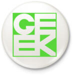 printfashion GEEK - Kitűző, hűtőmágnes - Fehér (3902497)