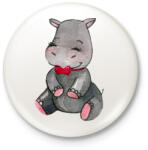 printfashion Cute Hippo - Kitűző, hűtőmágnes - Fehér (3080614)