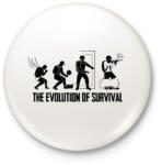 printfashion A túlélés evolúciója - Kitűző, hűtőmágnes - Fehér (3077726)
