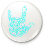 printfashion Love jel - Kitűző, hűtőmágnes - Fehér (3084170)