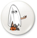 printfashion Szellemke - Kitűző, hűtőmágnes - Fehér (3082032)