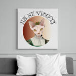 printfashion Na ne viccelj - Cicás - Vászonkép - Fehér (7075537)