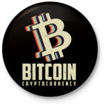 printfashion BITCOIN 4 EVER 51 - Kitűző, hűtőmágnes - Fekete (6117065)
