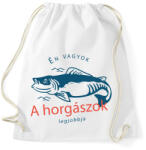 printfashion Én vagyok a horgászok legjobbja - Sportzsák, Tornazsák - Fehér (6281863)
